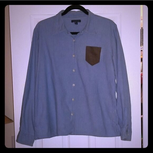 Lands' End | Denim Button Down Shirt - Picture 1 of 6